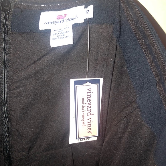 Vineyard Vines Solid Black Flounce Dress - Picture 4 of 6